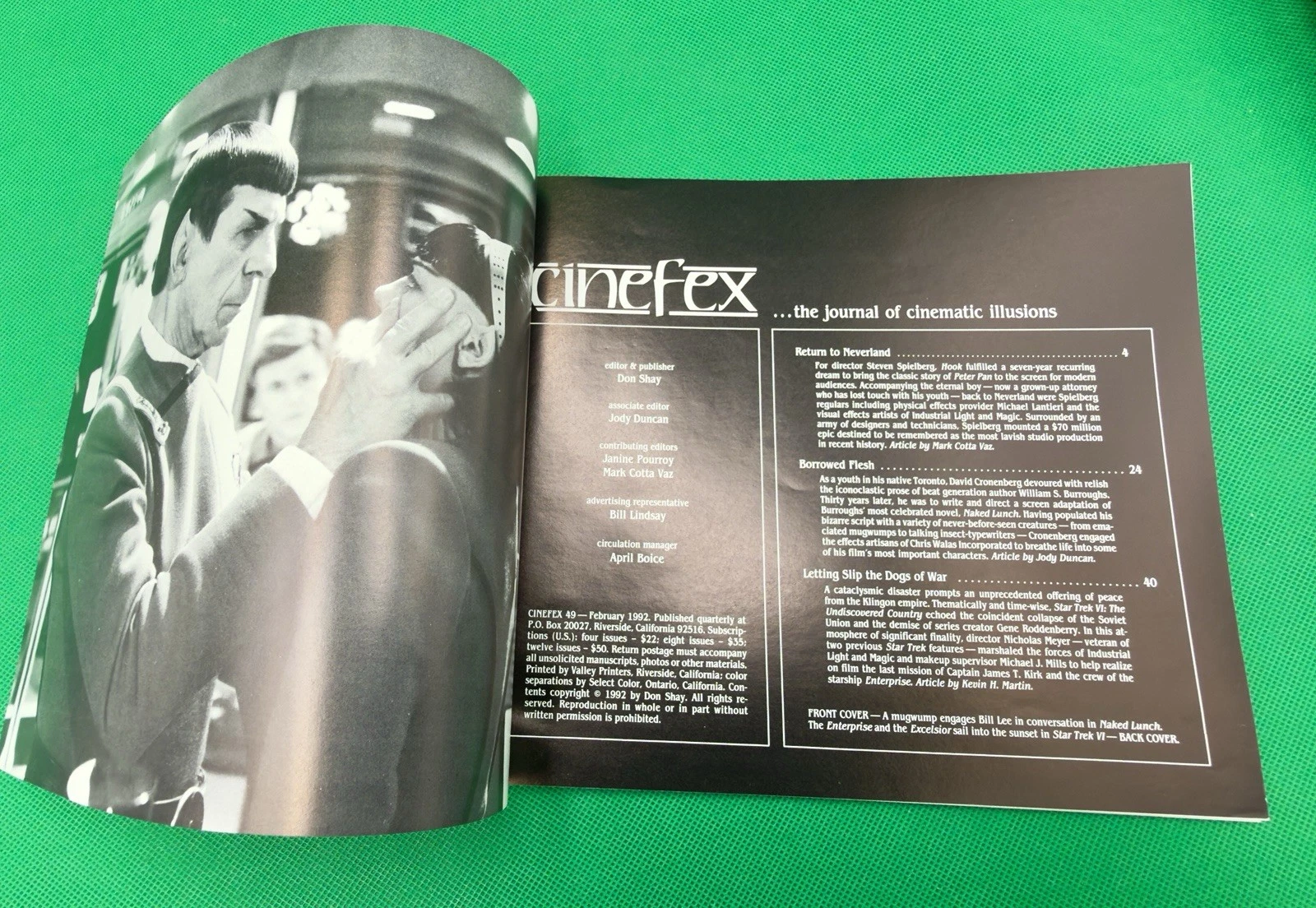 Cinefex #49 — Hook / Naked Lunch / Star Trek VI photo 4