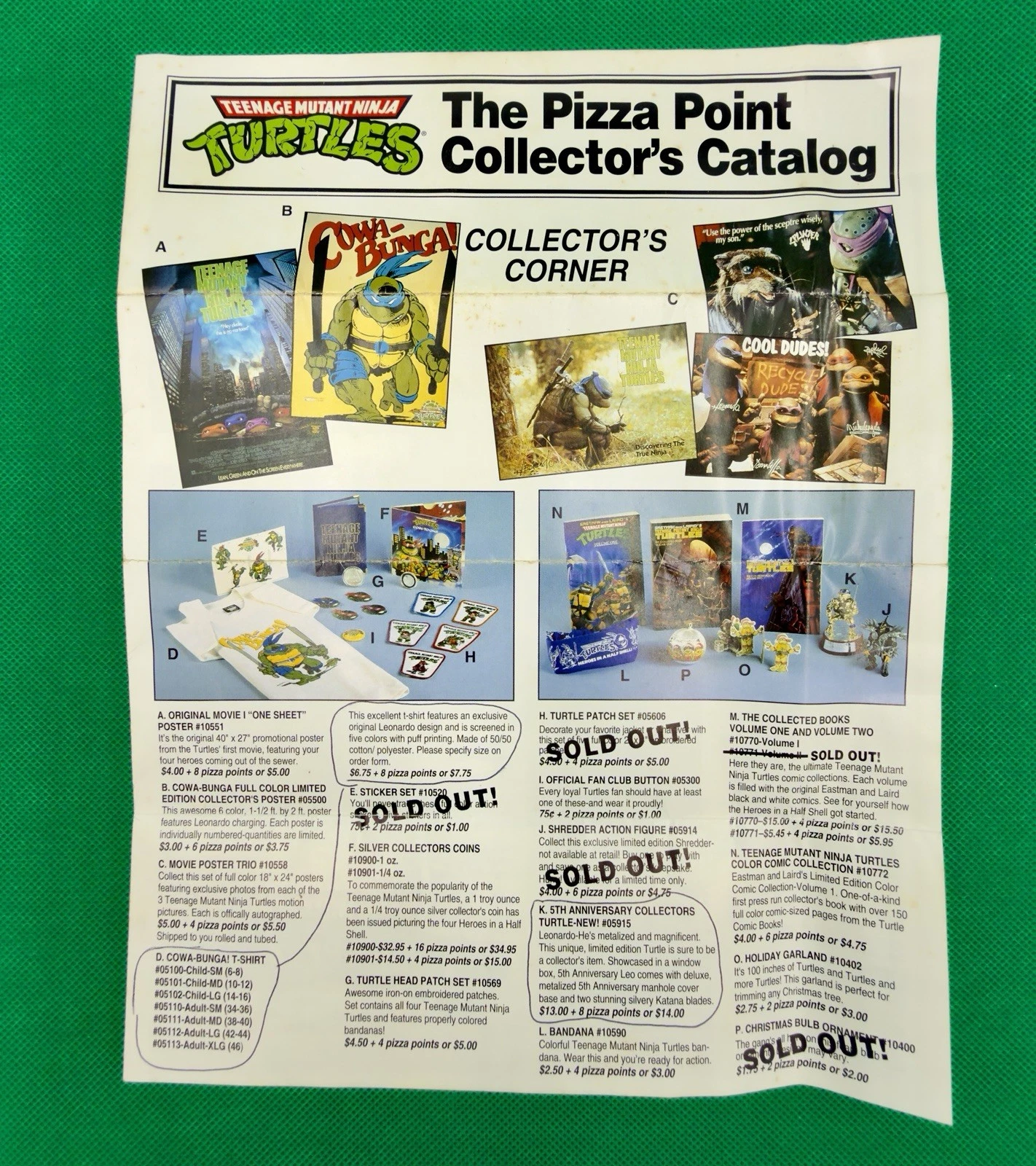 TMNT Pizza Point Collector's Catalog